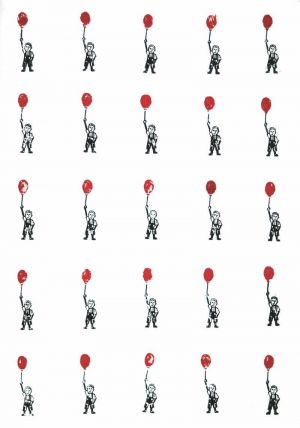 Графика, Акрил - 25 мальчиков с шариками