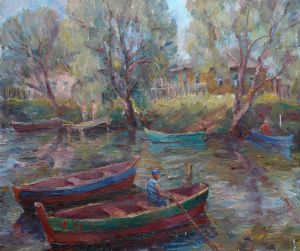Живопись, Импрессионизм - Лодки на реке Трубеж 