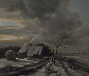 Живопись, Реализм - копия Зимний пейзаж с видом на реку Амстел и Амстердам,Рейсдал, 1650г