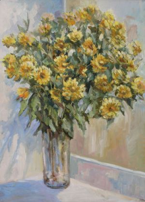 Живопись, Натюрморт - Жёлтые хризантемы