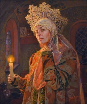 Живопись, Реализм - «Боярышня со свечой»,  «Boyar&#039;s daughter with a candle»