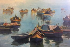 Живопись, Импрессионизм - АКСАМИТОВ ЮРИЙ: Мальта, Страна цветных лодок