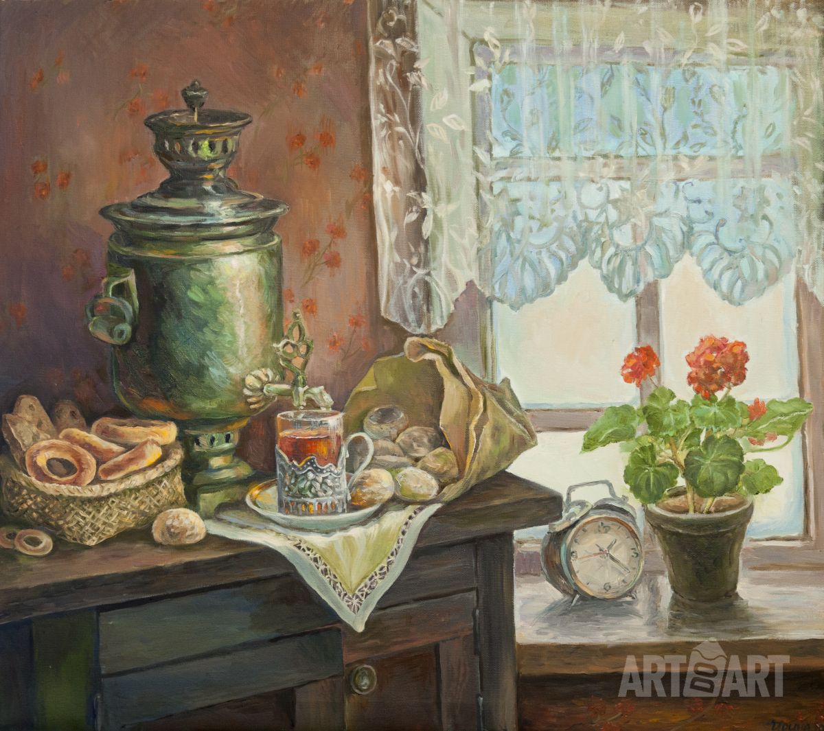 Чай с пряниками - Живопись, Ирина Чумаченко