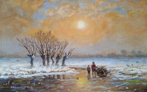 Живопись, Реализм - Антони Якобус ван Вейнгарт Собиратели дров на льду Копия 