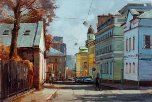 Живопись, Городской пейзаж - К 5 углам на Лялину площадь. Барашевский переулок. Москва