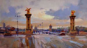 Живопись, Реализм - Дождь в Париже. Мост Александра III