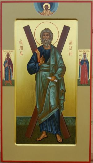 Живопись, Темпера - Святой апостол Андрей с предстоящими