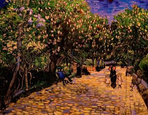 Живопись, Городской пейзаж - Улица с цветущими каштанами в Арле (коп. с Ван Гога)