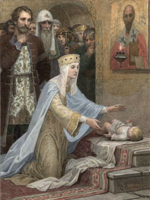 Графика, Религиозный жанр - Чудо обретения утонувшего младенца в Киевском Софийском соборе. XI век