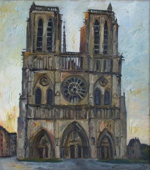 Живопись, Городской пейзаж - Париж, собор Нотр-Дам, ранее утро. 
