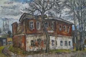 Живопись, Городской пейзаж - Вязьма, брошенный дом