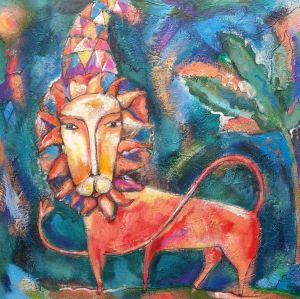 Живопись, Акрил - Райский лев