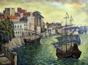 Живопись, Реализм - Старинные корабли в Сиракузах