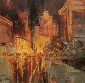 Живопись, Городской пейзаж - Городские Джунгли - 39 (Б). Смоленская улица.