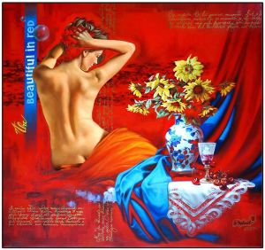 Живопись, Ню (обнаженная натура) - Цвет настроения-красный!