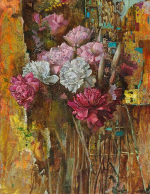 Живопись, Масло - «Пионы» серия«Цветы как энергия»