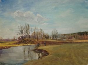 Живопись, Пейзаж - Весна. р.Стёжера Spring. Steger River