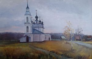 Живопись, Пейзаж - Церковь. д.Карабаново