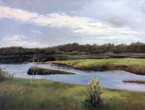 Живопись, Пейзаж - «Река Кема. Вологодская область.»