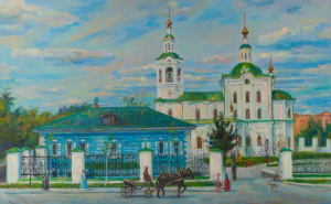 Живопись, Пейзаж - «Тюмень. Вознесенско-Георгиевская церковь.»