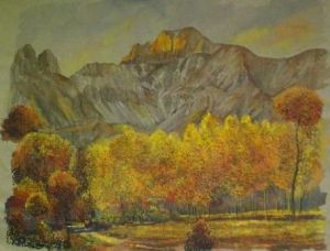 Графика, Реализм - Осень в горах