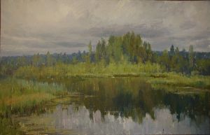 Живопись, Пейзаж - Озеро в Иматре. Финляндия.