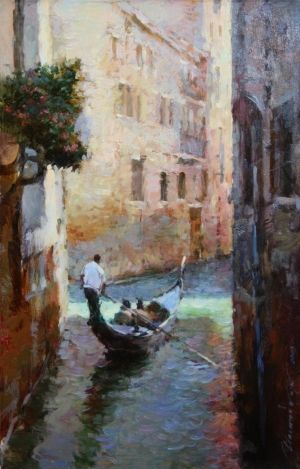 Живопись, Городской пейзаж - Венеция, канал.  