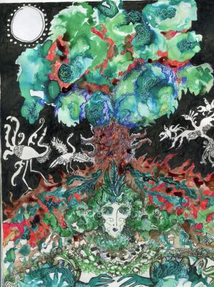 Графика, Тушь - Дерево  кошмарной ночи / The nightmare tree