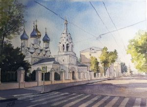 Графика, Городской пейзаж - Москва, Ордынка (работа 4)