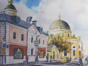 Графика, Городской пейзаж - Москва, Ордынка (работа 2)