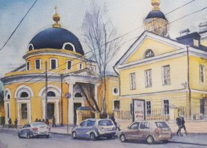 Графика, Городской пейзаж - Москва, Ордынка (работа 1)
