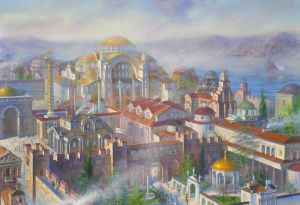 Живопись, Городской пейзаж - Константинополь в 9 веке в эпоху Македонской династии