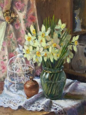 Живопись, Реализм - Натюрморт с нарциссами -  Still life with daffodils 