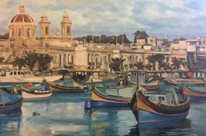 Живопись, Городской пейзаж - АКСАМИТОВ ЮРИЙ: Malta, Marsaxlokk