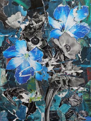 Живопись, Смешанная техника - Синие цветы