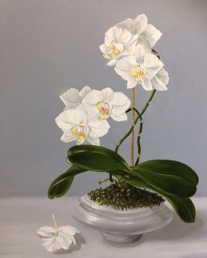 Живопись, Натюрморт - Натюрморт. Орхидея фаленопсис. 