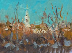 Живопись, Городской пейзаж - Подморозило. Елец