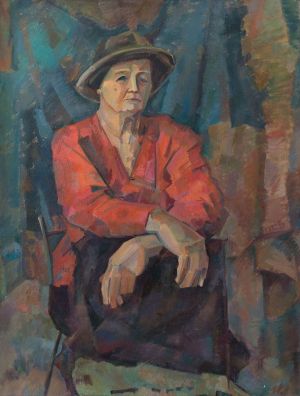 Живопись, Портрет - Пожилая женщина в красном 