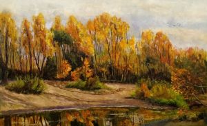 Живопись, Пейзаж - Осень на Чкаловских прудах. (Autumn at Chkalovsky Ponds)