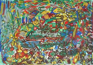 Живопись, Фигуративизм - Голубой, прозрачный