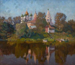 Живопись, Городской пейзаж - «Коломенские соборы над Москвой рекой».