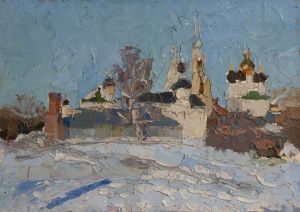 Живопись, Городской пейзаж - «Коломенский кремль».
