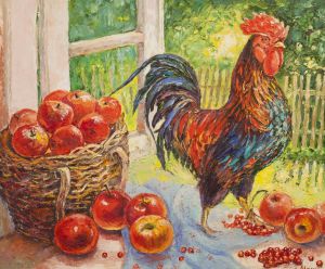 Живопись, Импрессионизм - Петух с яблоками
