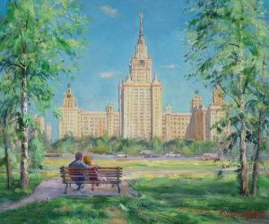 Живопись, Городской пейзаж - Весна и МГУ