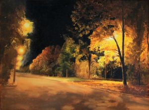 Живопись, Городской пейзаж - Осенние клены   