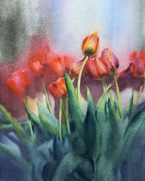 Графика, Реализм - Тюльпаны/ Tulips