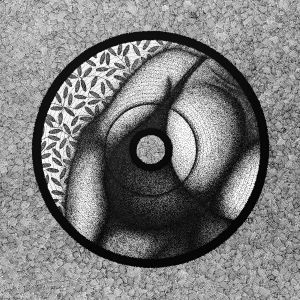 Графика, Акрил - Добрая Девушка в купальнике Монохром Грампластинка