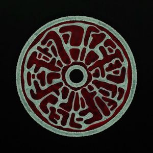 Графика, Интерьер - Инъекция (3) Красно-белая абстракция в форме виниловой пластинки