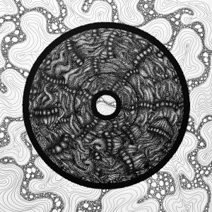 Графика, Интерьер - Депрессия Черно-белая картина с медузами Грампластинка