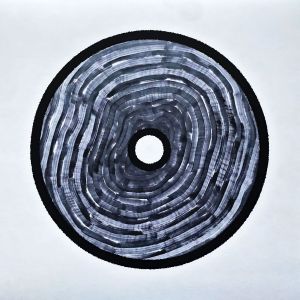 Графика, Интерьер - Ресурс (1) Абстракция серым маркером в образе виниловой пластинки